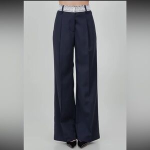 Chic Navy Women's Wide-Leg Trousers